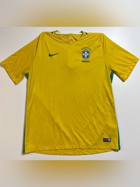 NIKE BRASIL 2016 HOME FOOTBALL SHIRT SOCCER MENS JERSEY MADE IN BRASIL SZ XL